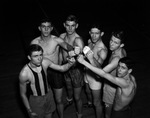 Fort Worth City Champs of the Golden Gloves; from left, Harry Flowers, Buster Burrell, John Hosea, Walter McKinney, Bobby Hackney, and Wayne Templeton, 01/1938