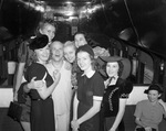 Edgar Bergen with a group of girls