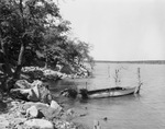 Lake Brownwood State Park; boat tied to tree by shore