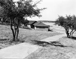 Lake Brownwood State Park; walkway to the lodge at the lake