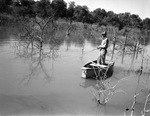 Jim Burnett, of Grosvenor, Texas, fishing on Lake Brownwood