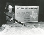 Amon G. Carter with oversized pen