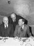 Roy Connally (left), secretary of the Waxahachie Chamber of Commerce, C. T. Hall and C. M. Lander planning highway celebration