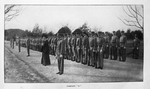 Copy of Company B of Texas Agricultural and Mechanical College class of 1908 graduating class. 4th from left in front line is George Fleming Moore.