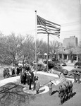 Dedication of $69,000 United Services Organizations Club at Brownwood, Texas: Flag raising ceremony