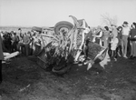 Wrecked car of Melvin Elliott