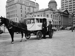Star-Telegram horse-drawn delivery wagon supplies downtown salesmen