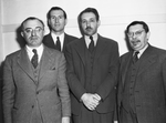 (Left to right) Rabbi Philip Granhart, Fort Worth, Texas; Rabbi Robert Kahn, Houston, Texas; Rabbi Samuel D. Soskin, Fort Worth, Texas; and Rabbi Meyer Waxman, Chicago, Illinois