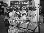 (Left to right) Misses Betty Lou Smith, Gertrude Robertson and Charlotte Ransom, arranging Easter decorations