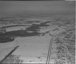 Aerial view of Rockwood Golf Course, covered in snow