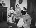 Miss Jo Marie Bevan, Mrs. Emory Cantey, and Miss Mary Ellen Lilly, back, left to right, and Mrs. Joe Lydick, front left, and Miss Elizabeth Ryan, front right
