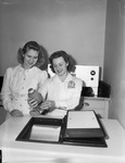 Blood Plasma Bank technicians. Misses evelyn Twedt. Left, and Betty Brooks