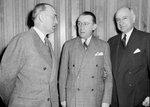 Center, Basil O' Connor of the National foundation of Infantile Pararlysis; Dr. M. E. Sadler, and Amon G Carter