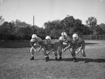Football. Handley High School. Backfield, left to right, Bob Story, E. M. Lumpkin, Earl York, and Charles W. Whittle