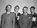 North Side. Left to right, Principal Ernest Sellars, John Utley, Cooper Robbins, coach, and Twain Morrow