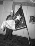 Women's Army Corps. All-Texas Company. Henry Love shown with Texas flag