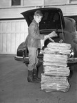 Bob Graves collecting waste paper