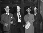 Texas Sheep and Goat Raisers Association. Left to right, W. O. Shultz, Fort Worth; T. A. Kincaid Senior of San Angelo, State Senator Penrose Metcalfe, San Angelo and Ralph Stewart, San Angelo