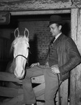 "Harvest King", walking horse and his trainer, Harry Pelot