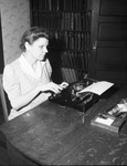Mrs. Willie Fay Lewis, is resigning as executive secretary of Lighthouse for the Blind, shown at her typewriter