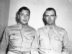 Blood Donor mobile unit Camp Wolters. Sergeant Erwin Dankers (left) and Sergeant Leonard Smithurst (right)