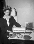Mrs. W. G. Armentrout with her collection of souvenirs