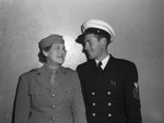 Private Winnie M. Harrison, Women's Army Corp mother, and her son, Martel W. Harrison, Navy chief radioman.