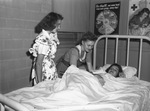 Teen Canteeners studying to be Nurses Aides: Patricia Vasen, Joyce Chapman, and Nelia Peyton