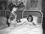 Teen Canteeners studying to be Nurses Aides: Betty Everett and Margaret Gambill