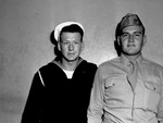 Seaman Second Class Jack Sparks, 18, and Private First Class Winston Sparks, 21, bombsight instructor
