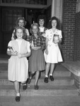 United States Constitution Quiz Contest. Handley High School seniors, front, left to right, Bonnie Crow, Virginia York and Marjorie Bone; back row, Lawana Reeves and Wanda Barton