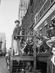 Sixth War Loan Drive parade, Lieutenant General Barton K. Yount on the reviewing stand