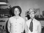 Buyer of the saddle making shop are Don(Windy) Ryon, Junior (left), and A. V. Atkins