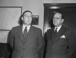 Left to right, Hamilton Morton and William B. Edgar, deputy regional director of the United States Treasury Procurement Division Region 7. Morton is regional director.