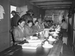 American Indian railroad workers eating