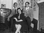 Mrs. M. H. English with her 17 years old twin sons, Doug, left, and Donn