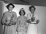 University Club spring flower show. Left to right, Mrs. Victor Tinsley, Mrs. Earl Fuson and Mrs. O. G. McDaniel