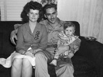 Sergeant D. K. Williams with his wife and baby, Donna Jean