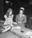 Letha Marlyn Finkler, third grade student at George Clarke School, with art teacher, Miss Vera Turbeville