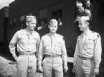 Returning veterans Captain Jim Moreland of Ballinger, center, Lieutenant Bill Hale of Waco, left, and Lieutenant Jack Carter of Luling