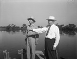 Dean. J. Thomas Davis and Bates Cox on Lake Thurber