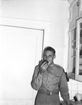 Lieutenant John Butz, eating