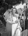 Former dancer Gretchen Havenman McKinley and her husband, band leader Tech. Sergeant Ray McKinley, visit his parents in Fort Worth, 08/21/1945
