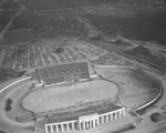 Airview of Farrington Field and football game between Highland Park and Wichita Falls