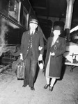 Retiring railiroad conductor Louis L. Leonhart and his wife, Lillian