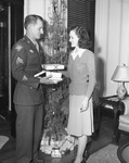 Sergeant Rolla Sharman Hittson and wife with belated Christmas tree