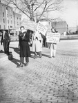 Packinghouse strikers Eula McNeill, left, and Ella Griffin picketing Armour and Company.