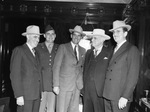 Left to right: Allen Merriam, editor of the Dallas Times Herald; Lieutenant Colonel Jack G. S. Maxfield; Doctor Dean B. Cowie; Judge Charles A. Coombes and Doctor J. R. Maxfield Junior.