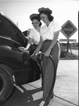 Filling station attendants, Ruth Danner and Leada Stansberry