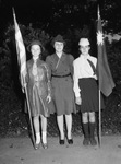 Girl Scouts Judy Engert, Miss Alice Mulkey, and Evelyn Anderson
